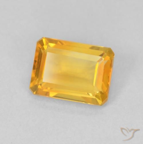 1.26 ct Golden Citrine Stone, Natural Citrine in Octagon Step Cut Shape for Sale