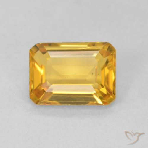 1.43ct Natural Orange-Gold Citrine, Emerald Cut, VVS-VS
