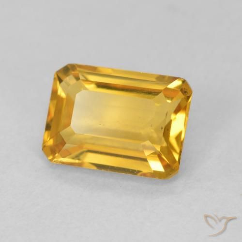 1.43 ct Golden Citrine Stone, Natural Citrine in Octagon Step Cut Shape for Sale