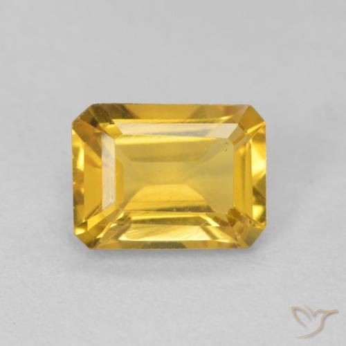 1.29ct Natural Golden Citrine, Emerald Cut, VVS-VS