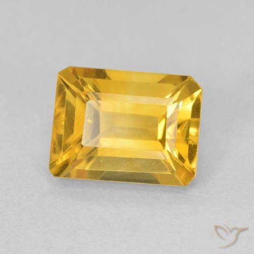 1.60 ct Golden Citrine Stone, Natural Citrine in Octagon Step Cut Shape for Sale