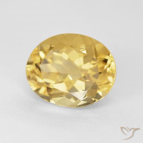 4.86 ct Golden Citrine Stone, Natural Citrine in Oval Facet Shape for Sale