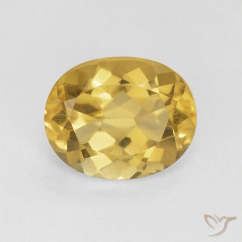4.09ct Natural Medium Golden Citrine, Oval, VVS-VS