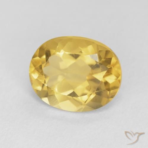 4.09 ct Golden Citrine Stone, Natural Citrine in Oval Facet Shape for Sale