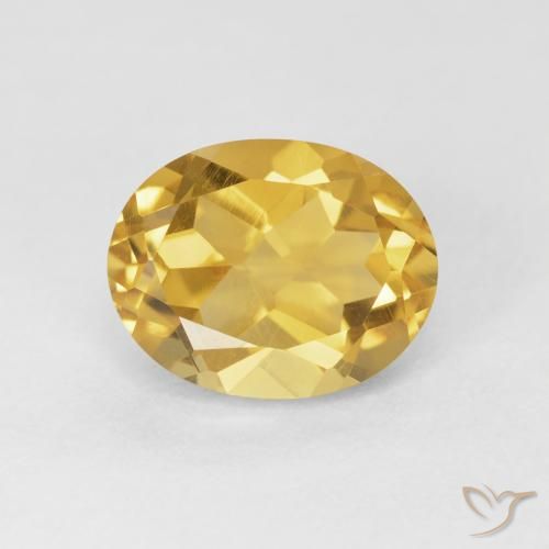 3.88ct Natural Medium Golden Citrine, Oval, VVS-VS