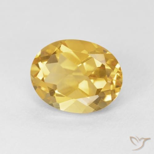 3.88 ct Golden Citrine Stone, Natural Citrine in Oval Facet Shape for Sale