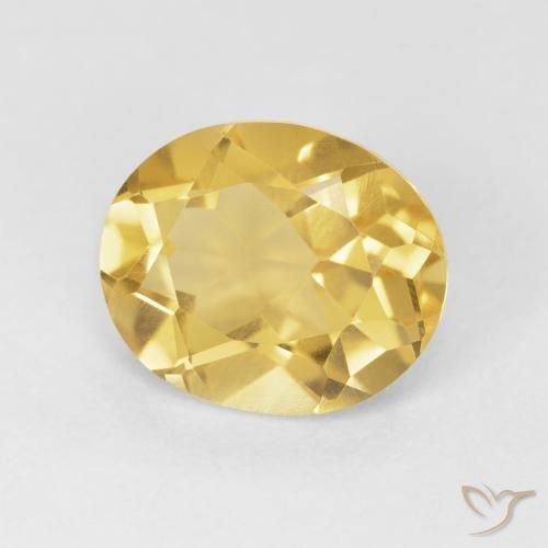 4.39 ct Golden Citrine Stone, Natural Citrine in Oval Facet Shape for Sale