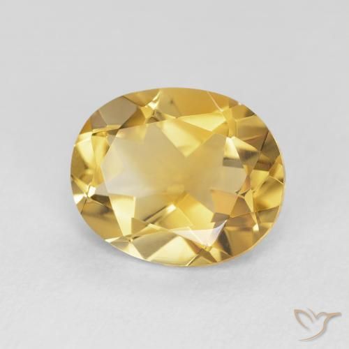 3.84 ct Golden Citrine Stone, Natural Citrine in Oval Facet Shape for Sale