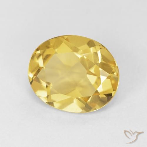 3.94 ct Golden Citrine Stone, Natural Citrine in Oval Facet Shape for Sale