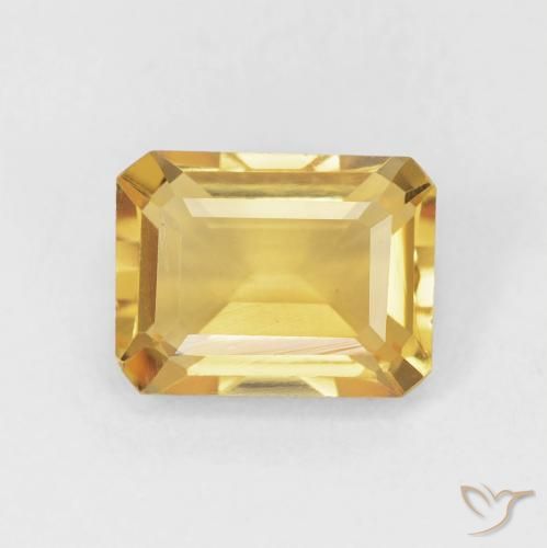 1.68ct Natural Deep Gold Citrine, Emerald Cut, VVS-VS