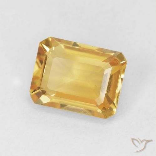 1.68 ct Golden Citrine Stone, Natural Citrine in Octagon Step Cut Shape for Sale