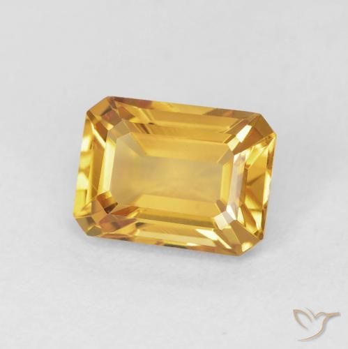 1.52 ct Golden Citrine Stone, Natural Citrine in Octagon Step Cut Shape for Sale