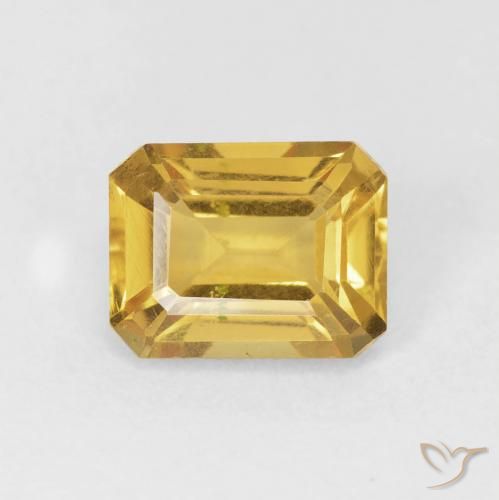 1.63ct Natural Golden Citrine, Emerald Cut, VVS-VS