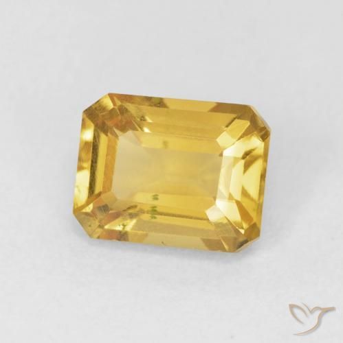1.63 ct Golden Citrine Stone, Natural Citrine in Octagon Step Cut Shape for Sale