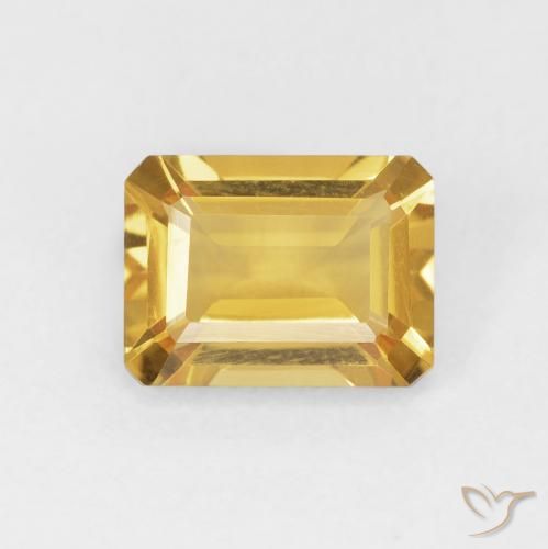 1.52ct Natural Golden Citrine, Emerald Cut, VVS-VS