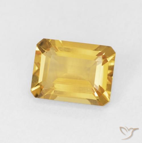 1.52 ct Golden Citrine Stone, Natural Citrine in Octagon Step Cut Shape for Sale