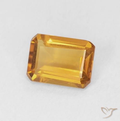 1.18 ct Golden Citrine Stone, Natural Citrine in Octagon Step Cut Shape for Sale