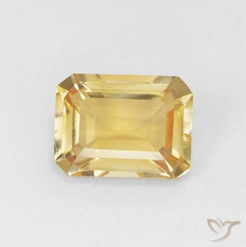 1.48ct Natural Gold Citrine, Emerald Cut, VS