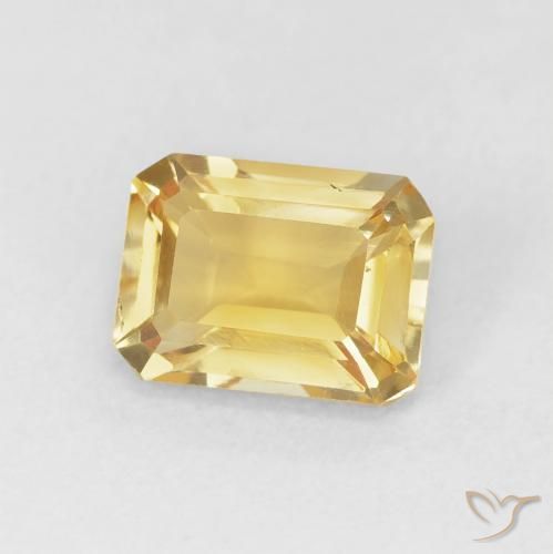 1.48 ct Golden Citrine Stone, Natural Citrine in Octagon Step Cut Shape for Sale