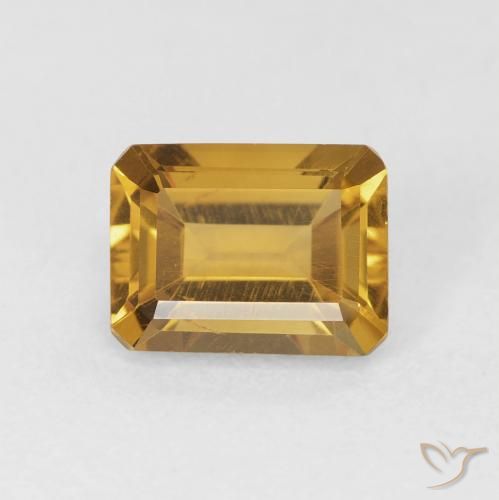 1.54ct Natural Deep Gold Citrine, Emerald Cut, VS