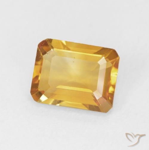 1.42 ct Golden Citrine Stone, Natural Citrine in Octagon Step Cut Shape for Sale