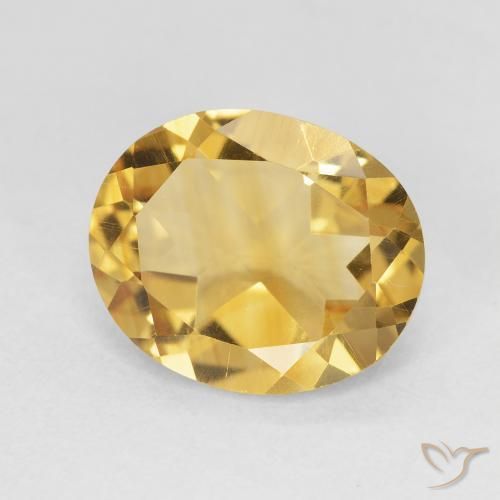 3.89 ct Golden Citrine Stone, Natural Citrine in Oval Facet Shape for Sale