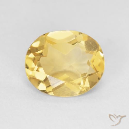 3.33 ct Golden Citrine Stone, Natural Citrine in Oval Facet Shape for Sale