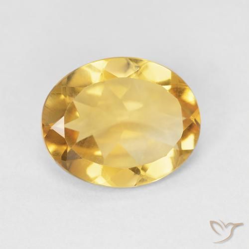 3.47ct Natural Medium Light Orange-Gold Citrine, Oval, VVS-VS