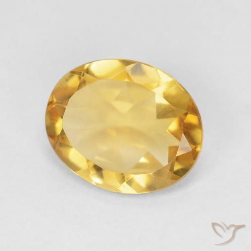 3.47 ct Golden Citrine Stone, Natural Citrine in Oval Facet Shape for Sale