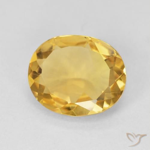 3.98 ct Golden Citrine Stone, Natural Citrine in Oval Facet Shape for Sale