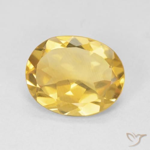 3.34 ct Golden Citrine Stone, Natural Citrine in Oval Facet Shape for Sale