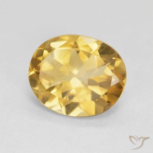 3.95 ct Golden Citrine Stone, Natural Citrine in Oval Facet Shape for Sale