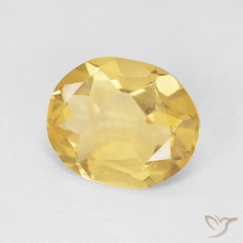 2.96 ct Golden Citrine Stone, Natural Citrine in Oval Facet Shape for Sale