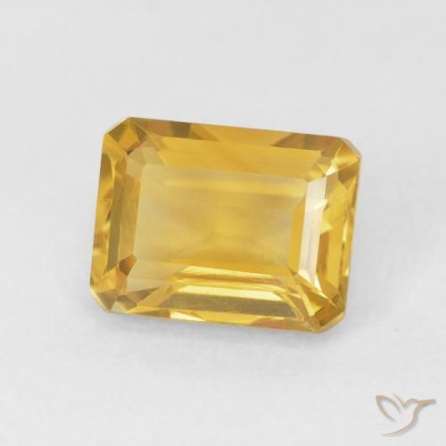 1.75 ct Golden Citrine Stone, Natural Citrine in Octagon Step Cut Shape for Sale