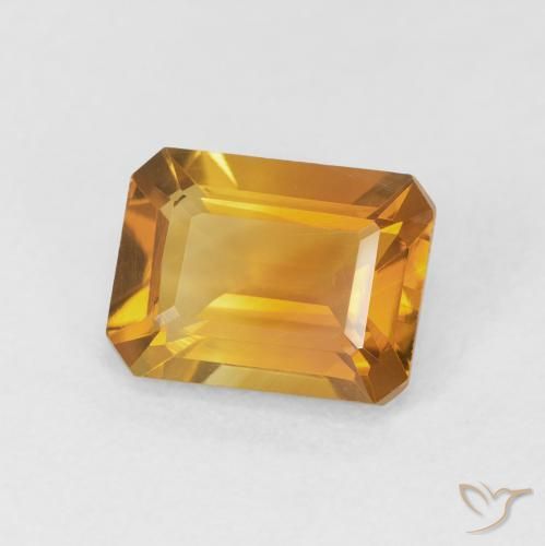1.47 ct Golden Citrine Stone, Natural Citrine in Octagon Step Cut Shape for Sale
