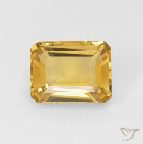 1.78ct Natural Golden Citrine, Emerald Cut, VVS