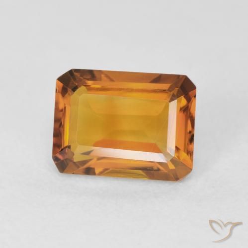 1.68 ct Golden Citrine Stone, Natural Citrine in Octagon Step Cut Shape for Sale