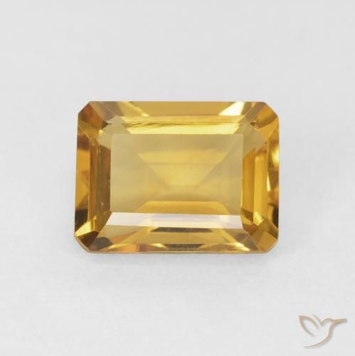 1.62ct Natural Golden Citrine, Emerald Cut, VVS