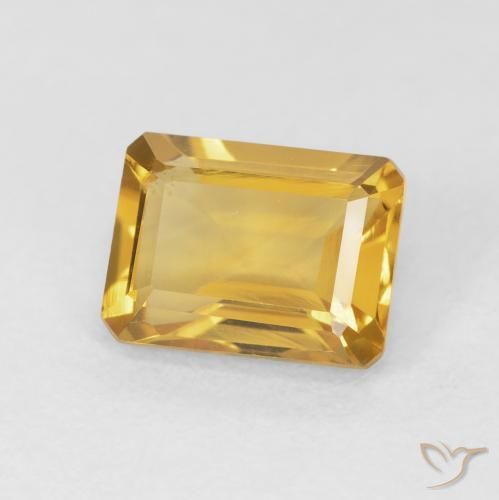 1.62 ct Golden Citrine Stone, Natural Citrine in Octagon Step Cut Shape for Sale