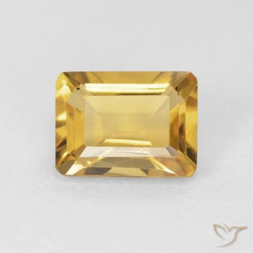 1.45ct Natural Golden Citrine, Emerald Cut, VVS