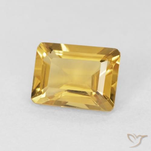 1.45 ct Golden Citrine Stone, Natural Citrine in Octagon Step Cut Shape for Sale