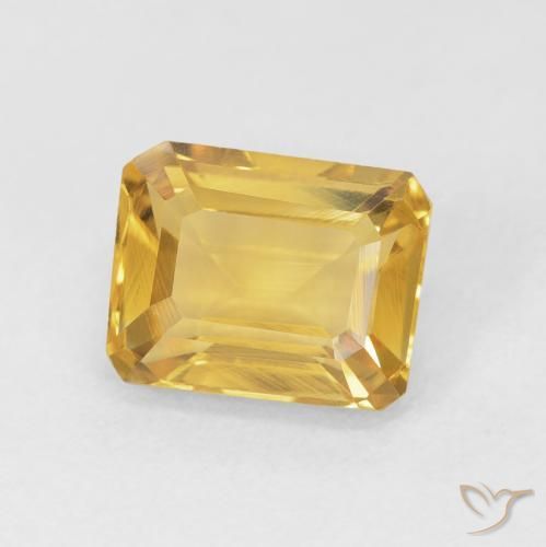 1.80 ct Golden Citrine Stone, Natural Citrine in Octagon Step Cut Shape for Sale