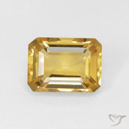 1.53ct Natural Golden Citrine, Emerald Cut, VVS