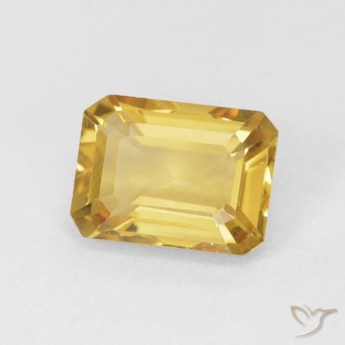1.53 ct Golden Citrine Stone, Natural Citrine in Octagon Step Cut Shape for Sale