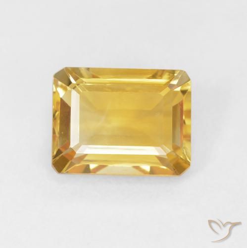 1.56ct Natural Golden Citrine, Emerald Cut, VVS