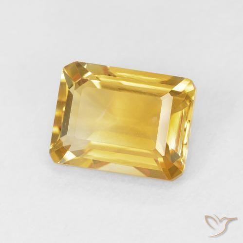 1.56 ct Golden Citrine Stone, Natural Citrine in Octagon Step Cut Shape for Sale