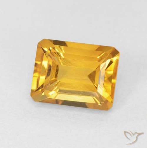 1.82 ct Golden Citrine Stone, Natural Citrine in Octagon Step Cut Shape for Sale