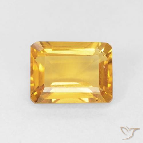 1.74ct Natural Golden Citrine, Emerald Cut, VVS-VS