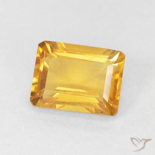 1.74 ct Golden Citrine Stone, Natural Citrine in Octagon Step Cut Shape for Sale