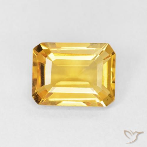 1.40ct Natural Golden Citrine, Emerald Cut, VVS-VS